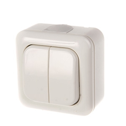 Picture of Slēdzis 1+1 v/a IP44 balts