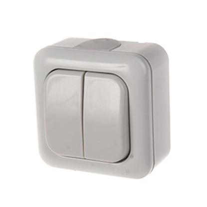 Picture of Slēdzis 1+1 v/a IP44 pelēks