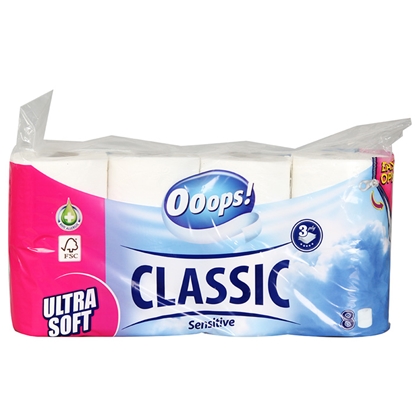 Picture of Tual.papīrs Ooops! Classic Sensitive 3kārt.8ruļļi