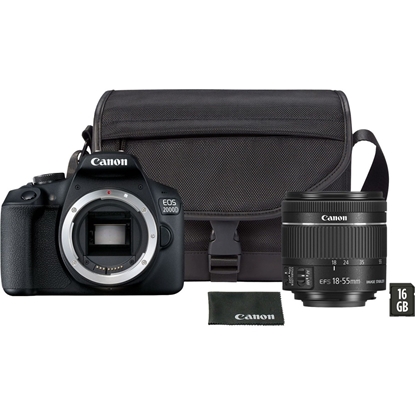 Изображение Canon EOS 2000D BK 18-55 IS + SB130 +16GB EU26 SLR Camera Kit 24.1 MP CMOS 6000 x 4000 pixels Black