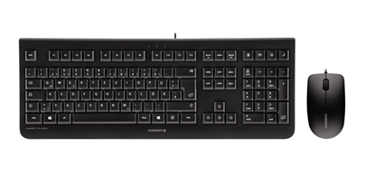 Picture of CHERRY DC 2000 keyboard Mouse included USB QWERTZ German Black
