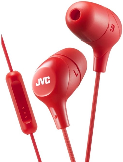 Picture of JVC HA-FX38M-R-E Marshmallow headphones with remote & microphone