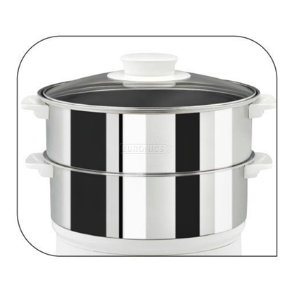 Изображение Tefal VC1451 steam cooker 2 basket(s) Countertop Stainless steel, White