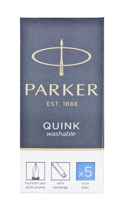 Pilt 1x5 Parker ink cartridge Quink Blue washable