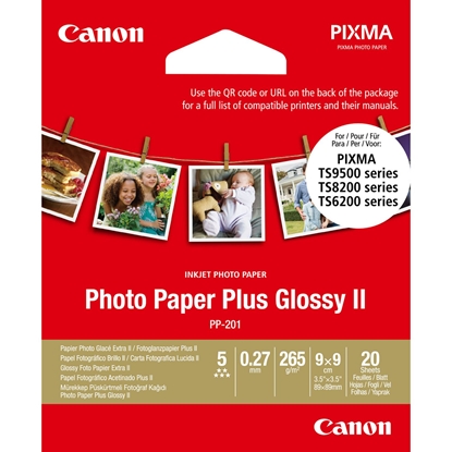 Attēls no Canon PP-201 8,9 x 8,9 cm 20 Sh. Photo Paper Plus Glossy II 265 g