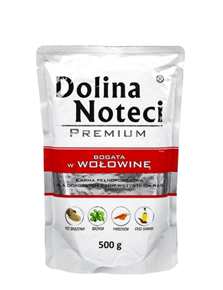 Picture of DOLINA NOTECI Premium Rich in beef - Wet dog food - 500 g