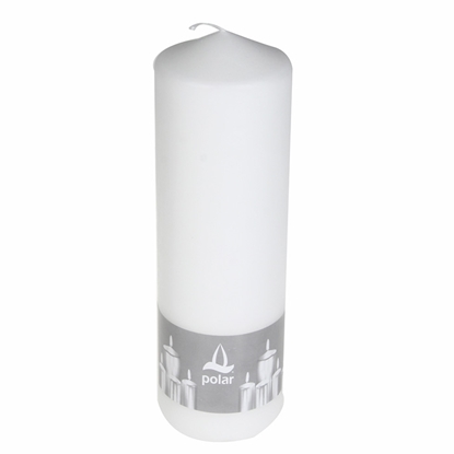 Picture of Svece stabs Polar Aura balta 8x25cm 160h