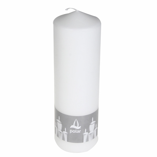 Picture of Svece stabs Polar Aura balta 8x25cm 160h