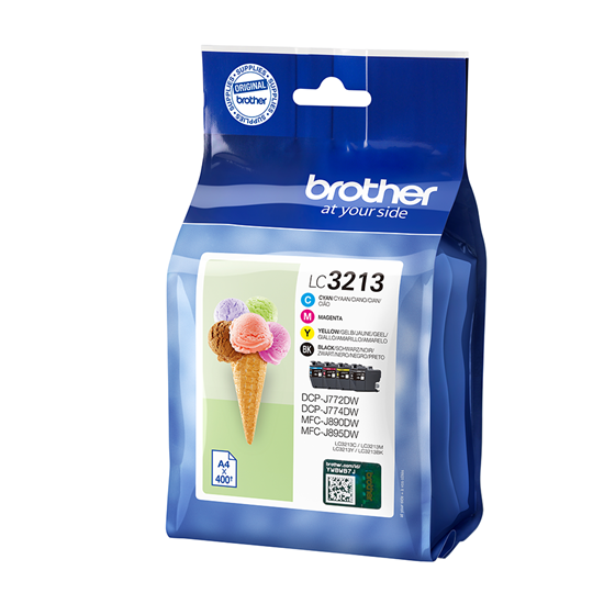 Picture of Brother LC3213VALDR ink cartridge 4 pc(s) Original Black, Cyan, Magenta, Yellow