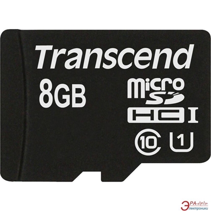 Picture of Transcend microSDHC MLC      8GB Class 10 UHS-I 600x + SD-Adapter