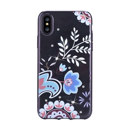 Attēls no Devia Bloosom Silicone Back Case With Swarovsky Crystals For Apple iPhone X / XS Black