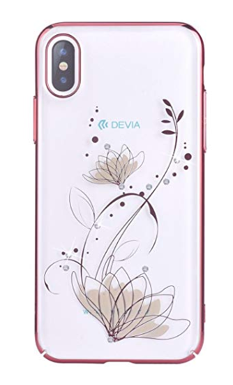 Picture of Devia Lotus Plastic Back Case With Swarovsky Crystals For Apple iPhone X / XS Rose Gold