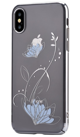 Picture of Devia Lotus Plastic Back Case With Swarovsky Crystals For Apple iPhone X / XS Silver