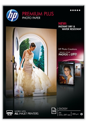 Attēls no HP Premium Plus Photo Paper A 4 Glossy white, 20 Sheet, 300 g