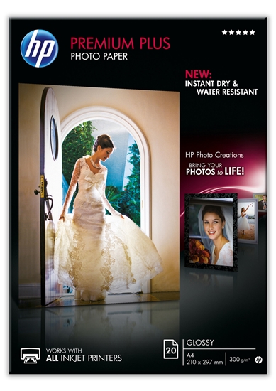 Picture of HP Premium Plus Photo Paper A 4 Glossy white, 20 Sheet, 300 g