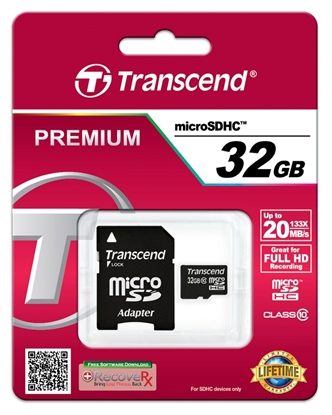 Picture of Transcend microSDHC         32GB Class 10 + SD-Adapter