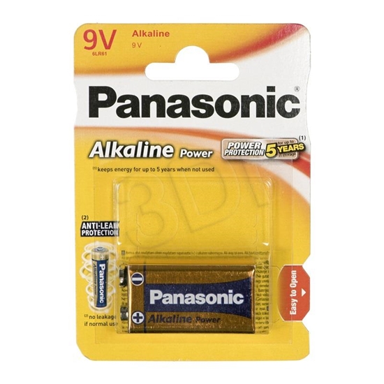 Picture of 12x1 Panasonic Alkaline Power 9V-Block