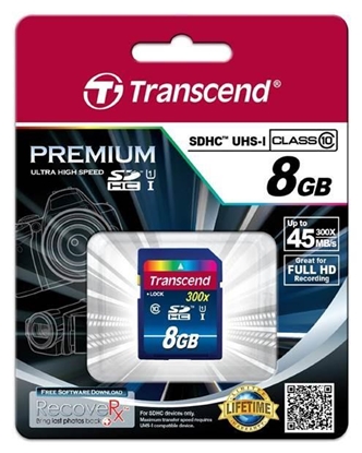 Attēls no Transcend SDHC               8GB Class 10 UHS-I 400x Premium