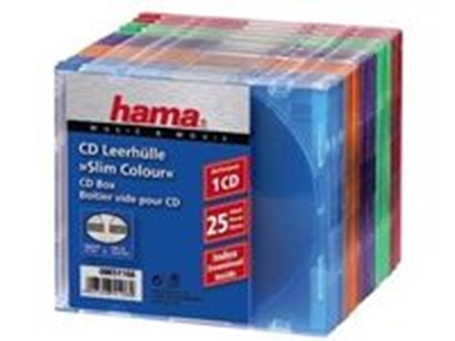 Attēls no 1x25 Hama CD-Sleeves   Slim Box coloured                   51166
