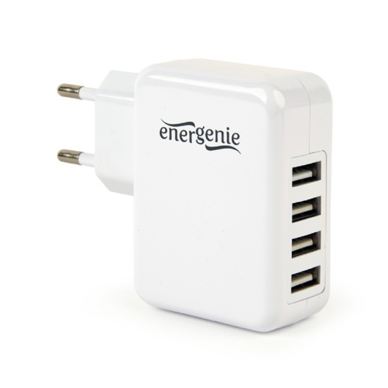 Picture of CHARGER USB UNIVERSAL WHITE/4PORT EG-U4AC-02 GEMBIRD