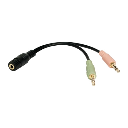 Picture of Logilink | 4-pin 3.5 mm stereo jack | 2 x 3-pin stereo female socket