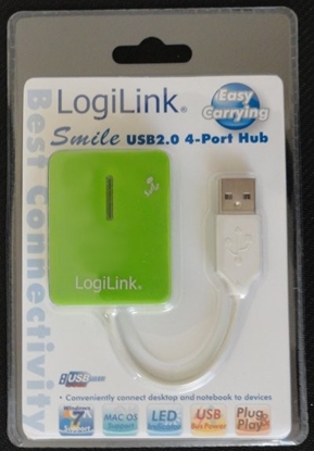 Attēls no LogiLink UA0138 USB 2.0 4-Port Hub 480 Mbit/s, Green