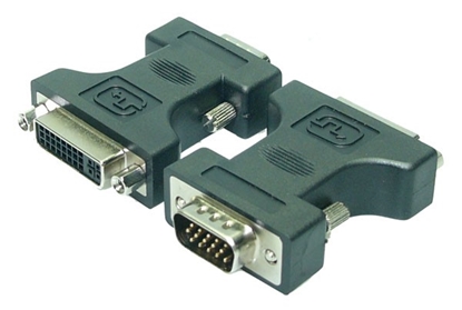 Picture of LogiLink® DVI Adapter DVI-I female - VGA DSUB male  | Logilink Black | HD DSUB 15-pin male | DVI-D (24+5) female | Vga to dvi adapter