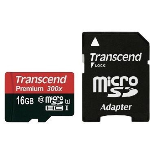 Picture of MEMORY MICRO SDHC 16GB W/ADAPT/UHS-I C10 TS16GUSDU1 TRANSCEND