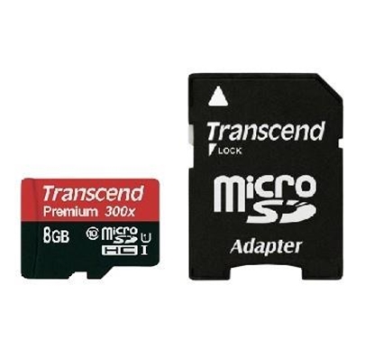 Attēls no Transcend microSDHC          8GB Class 10 UHS-I 400x + SD Adapter