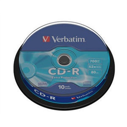 Attēls no 1x10 Verbatim CD-R 80 / 700MB 52x Speed Extra Protection CB