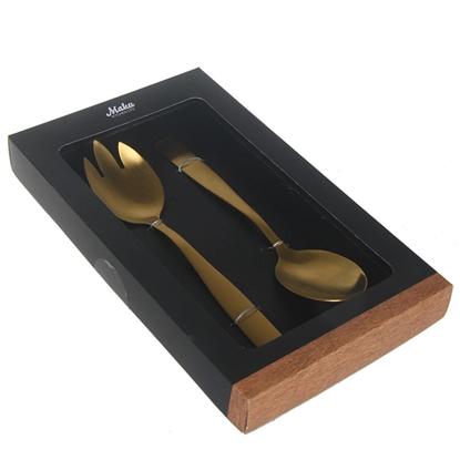 Attēls no Salātu karotes Maku metāla zelta 2gab 21,8cm