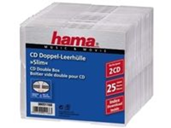 Picture of 1x25 Hama CD Jewel Case Slim Double                51168