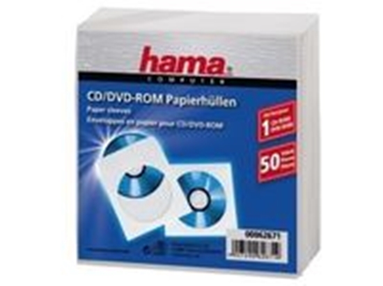 Изображение 1x50 Hama CD ROM Paper Sleeves white                      62671