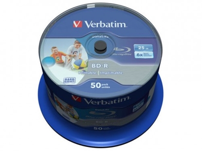 Изображение 1x50 Verbatim BD-R Blu-Ray 25GB 6x Speed DL Wide Printable CB