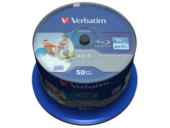 Изображение 1x50 Verbatim BD-R Blu-Ray 25GB 6x Speed DL Wide Printable CB