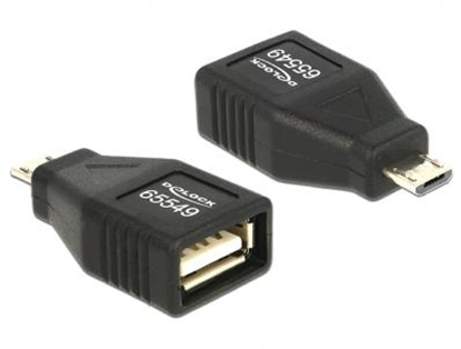 Attēls no Delock Adapter USB Micro B male  USB 2.0 female OTG full covered