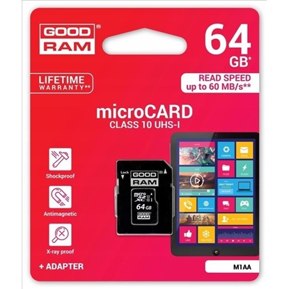 Picture of Goodram 64GB microSDXC class 10 UHS I + Adapter