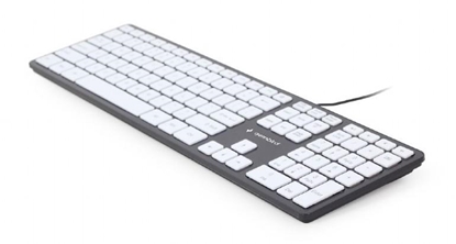 Изображение Gembird Chocolate Keyboard USB US Black with White keys