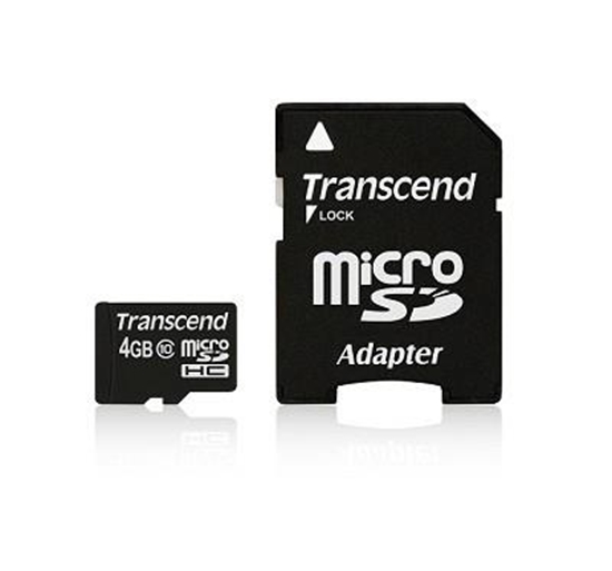 Изображение Transcend microSDHC          4GB Class 10 + SD-Adapter