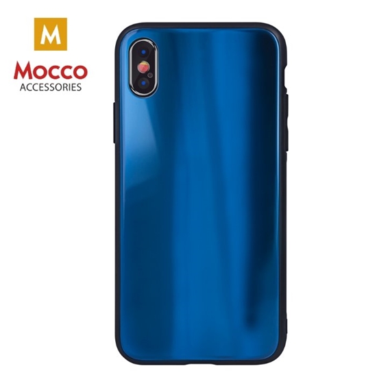 Picture of Mocco Aurora Glass Silicone Back Case for Apple iPhone 6 Plus / 6S Plus Blue