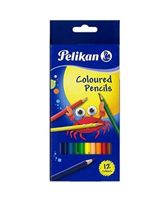 Picture of pelikan Colored pencils triangular 3mm lead assorted colors, 12 pieces cardboard case