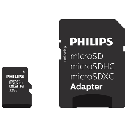 Изображение Philips MicroSDHC 32GB class 10/UHS 1 + Adapter
