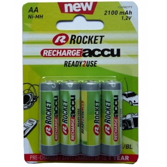 Picture of Rocket Precharged HR6 2100MAH ALWAYS READY Blister Pack 4pcs.
