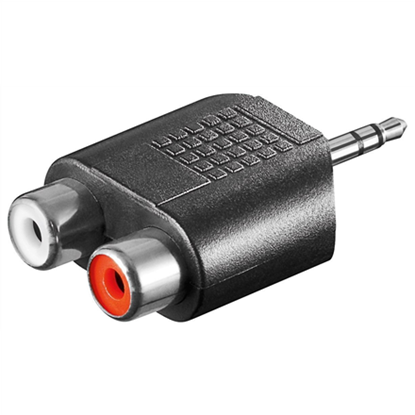 Изображение Goobay | RCA adapter. AUX jack 3.5 mm male to 2 stereo female | 11604