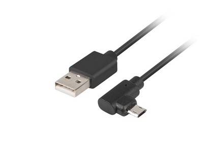 Attēls no Kabel Micro USB - AM 2.0; 1,8m kątowy lewo/prawo Easy-USB czarny 
