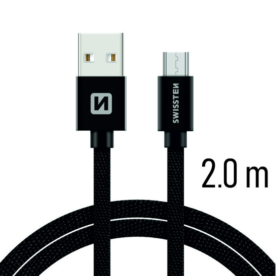 Изображение Swissten Textile Quick Charge Universal Micro USB Data and Charging Cable 2m