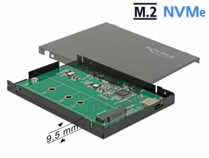 Attēls no Delock Externes 2.5˝ Gehäuse für M.2 NVMe PCIe SSD mit USB 3.1 Gen 2 USB Type-C™