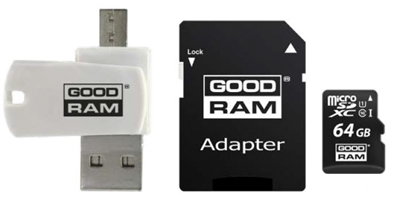 Attēls no Goodram MicroSD 64GB All in one class 10 UHS I + Card reader