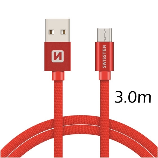 Picture of Swissten Textile Quick Charge Universal Micro USB Data and Charging Cable 3m
