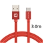 Attēls no Swissten Textile Quick Charge Universal Micro USB Data and Charging Cable 3m
